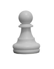 white chess pawn on transparent  background