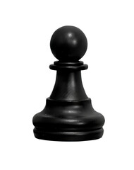 black chess pawn on transparent background