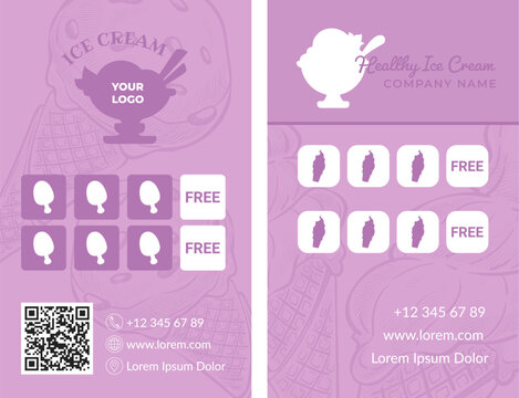 Ice cream loyalty card with discounts and sale - Powered by Adobe