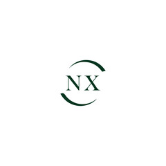 NX letter logo design in six style. NX polygon, circle, triangle, hexagon, flat and simple style with black and white color variation letter logo set in one artboard. NX