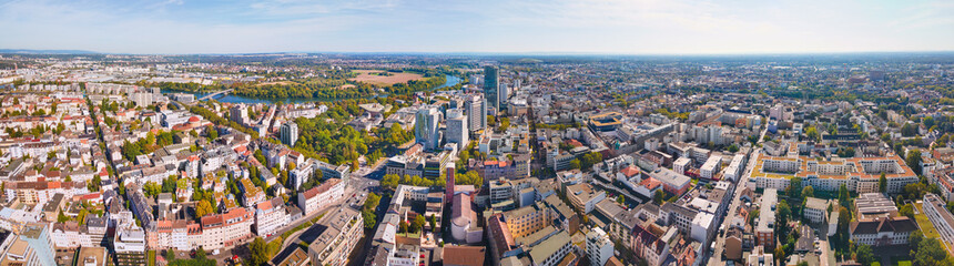 Obraz premium Great panorama of Offenbach city from above