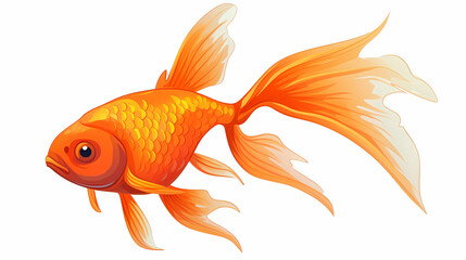 Hand drawn cartoon goldfish illustration
