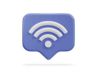 3d wifi wireless network icon