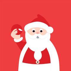 Santa and Reindeer as Gift Givers for Kids on Christmas. Vector