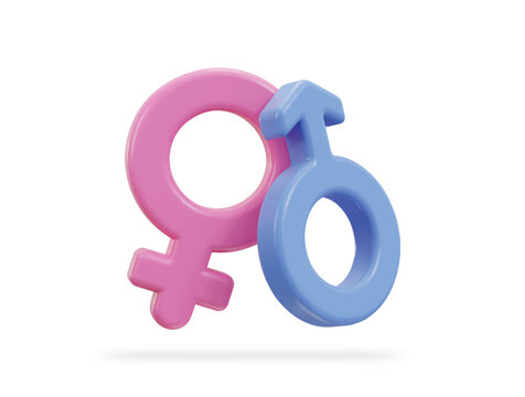 3d male and female symbol icon vector illustration
