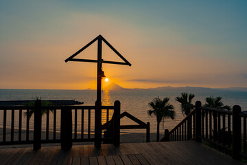 大浜海浜公園からの夕陽