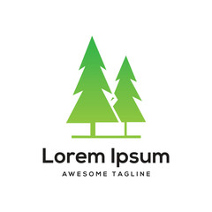Fototapeta premium TREES Letter Logo Design Free Icon