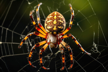 Garden spider on the cobweb
