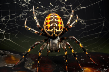 Garden spider on the cobweb