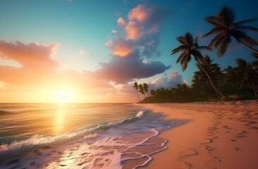 Fototapeta na wymiar Mauritius Magic: Tranquil Tropical Beach Retreat