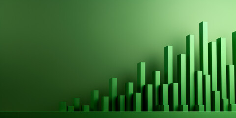 Green Market chart wallpaper. Generative AI