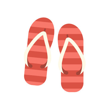 Beach Slippers Flat Design