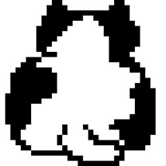 behind cute kitty cartoon pixel art 8 bit vector Glyph icon
