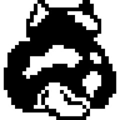 behind cute kitty cartoon pixel art 8 bit vector Glyph icon
