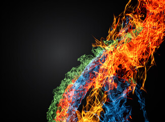 colorful fire background on black
