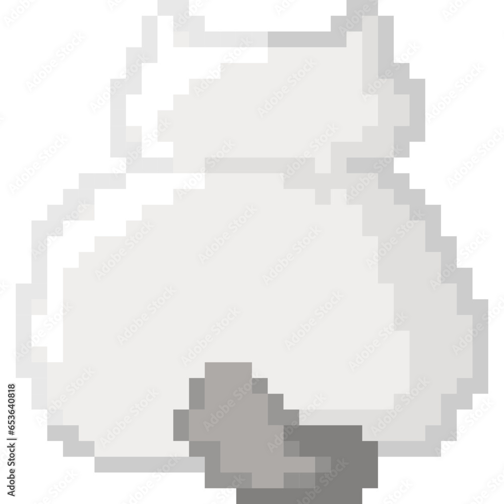 Poster behind cute kitty cartoon pixel art 8 bit vector Flat icon