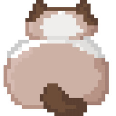 Fototapeta premium behind cute kitty cartoon pixel art 8 bit vector Flat icon