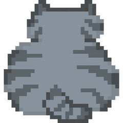 behind cute kitty cartoon pixel art 8 bit vector Flat icon