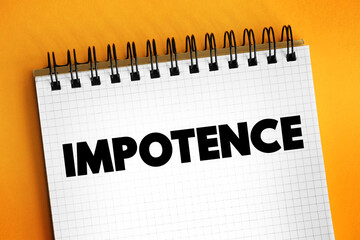 Impotence - inability to take effective action, helplessness, text concept for presentations and...