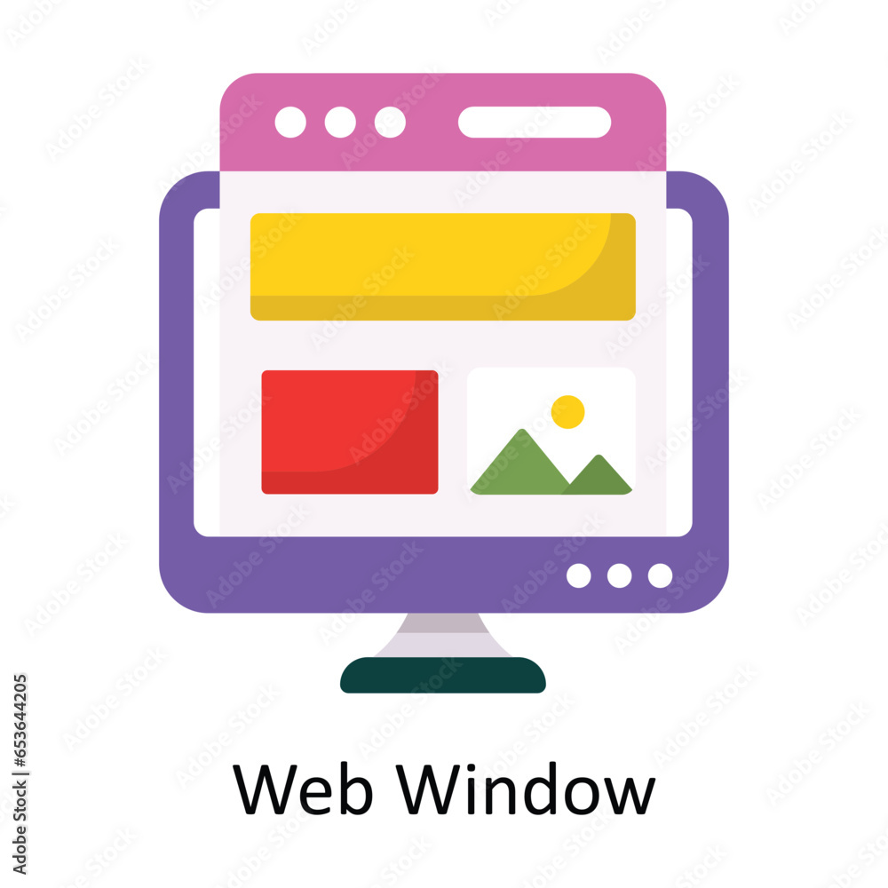 Poster web window vector flat icon design illustration. symbol on white background eps 10 file