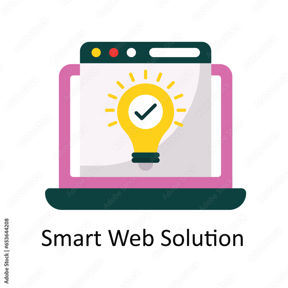 Poster smart web solution vector flat icon design illustration. symbol on white background eps 10 file
