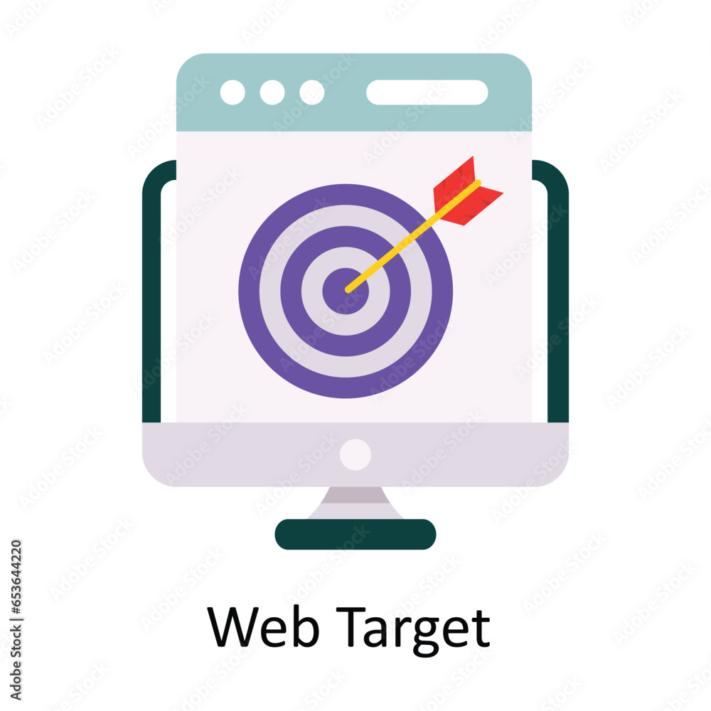 Poster web target vector flat icon design illustration. symbol on white background eps 10 file