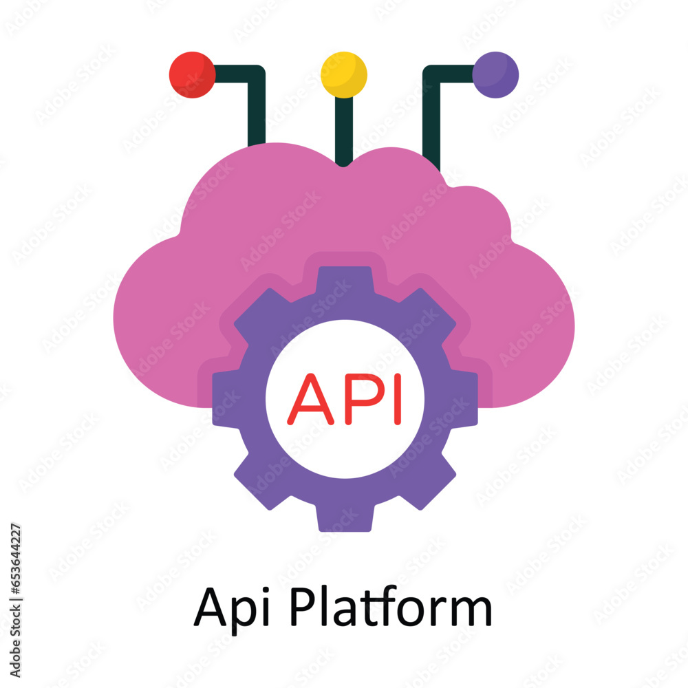 Poster api platform vector flat icon design illustration. symbol on white background eps 10 file