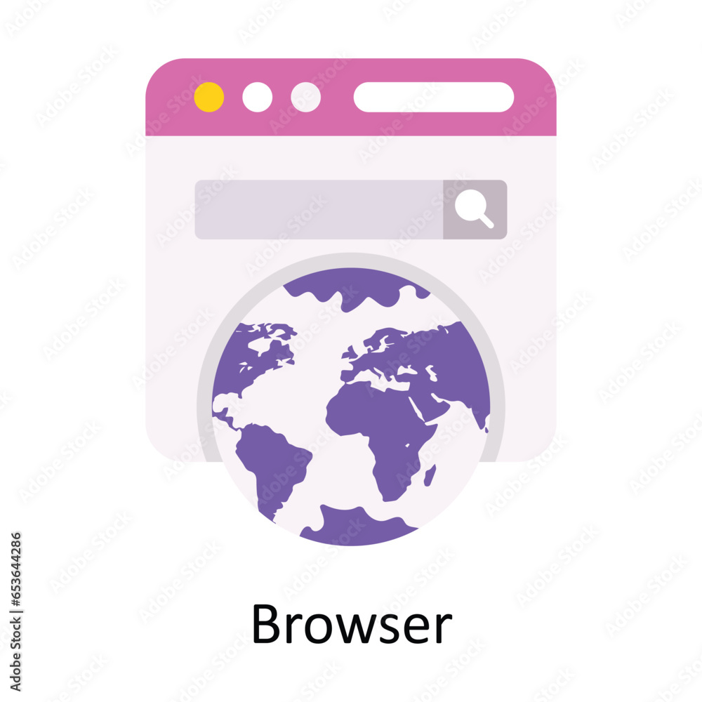 Poster browser vector flat icon design illustration. symbol on white background eps 10 file