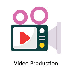 Video Production vector Flat Icon Design illustration. Symbol on White background EPS 10 File 