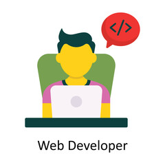 Web Developer vector Flat Icon Design illustration. Symbol on White background EPS 10 File 