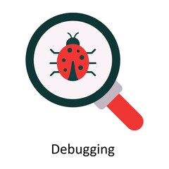 Debugging  vector Flat Icon Design illustration. Symbol on White background EPS 10 File 