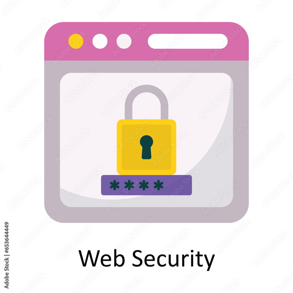 Poster web security vector flat icon design illustration. symbol on white background eps 10 file