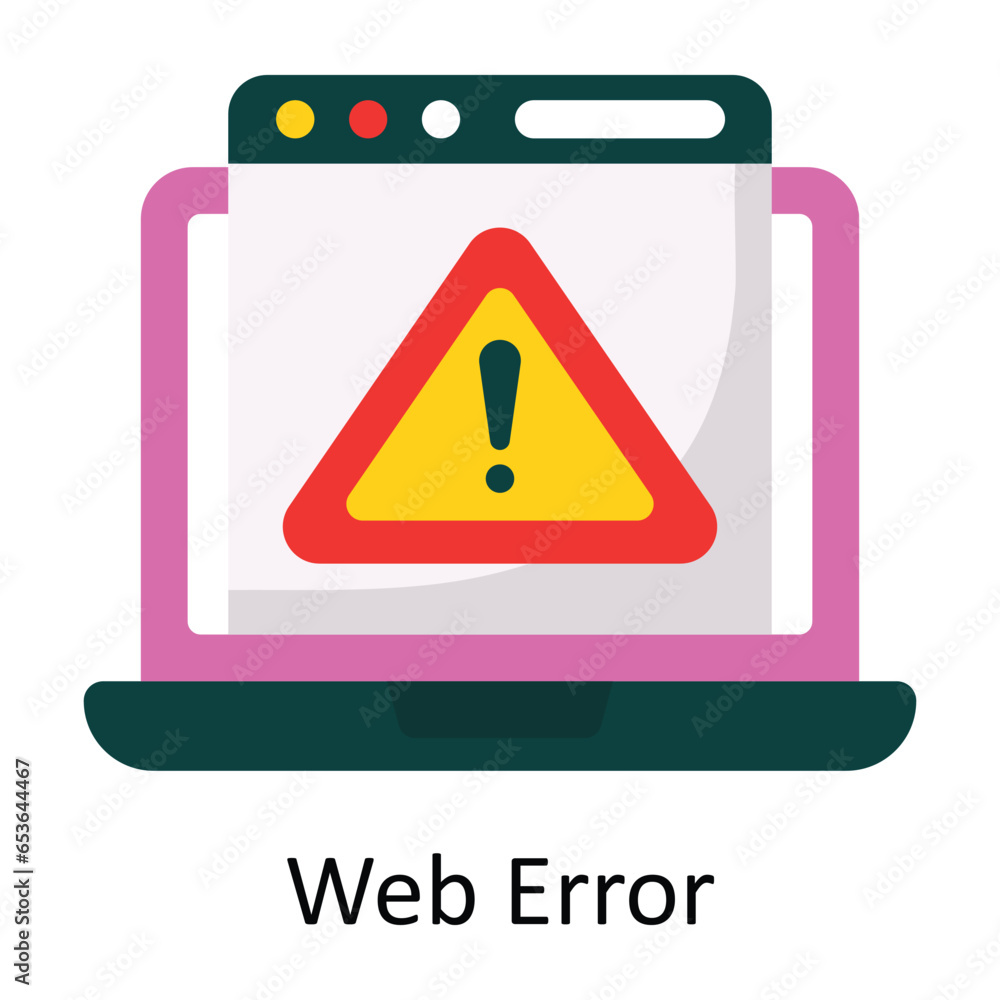 Poster web error vector flat icon design illustration. symbol on white background eps 10 file