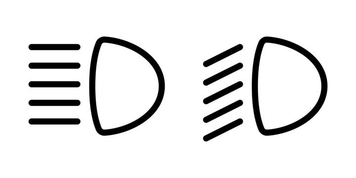 Car light icon set simple design