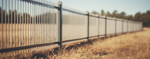 A Blank Metal Fence In A Rural Village . Сoncept Blank Metal Fence, Rural Villages, Village...