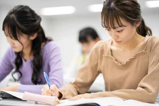 勉強する学生