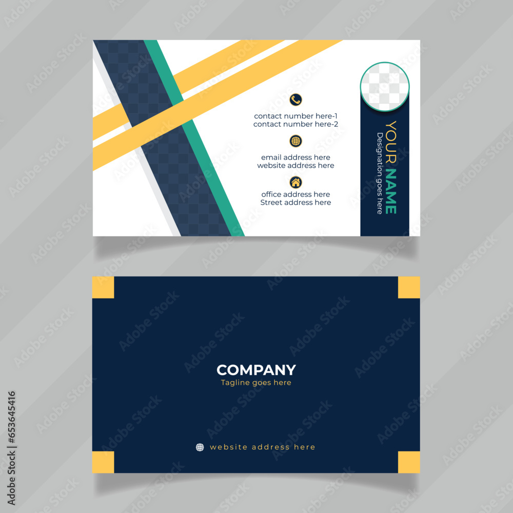 Poster colorful stylish design presentation for personal contact information card. elegant and unique desig