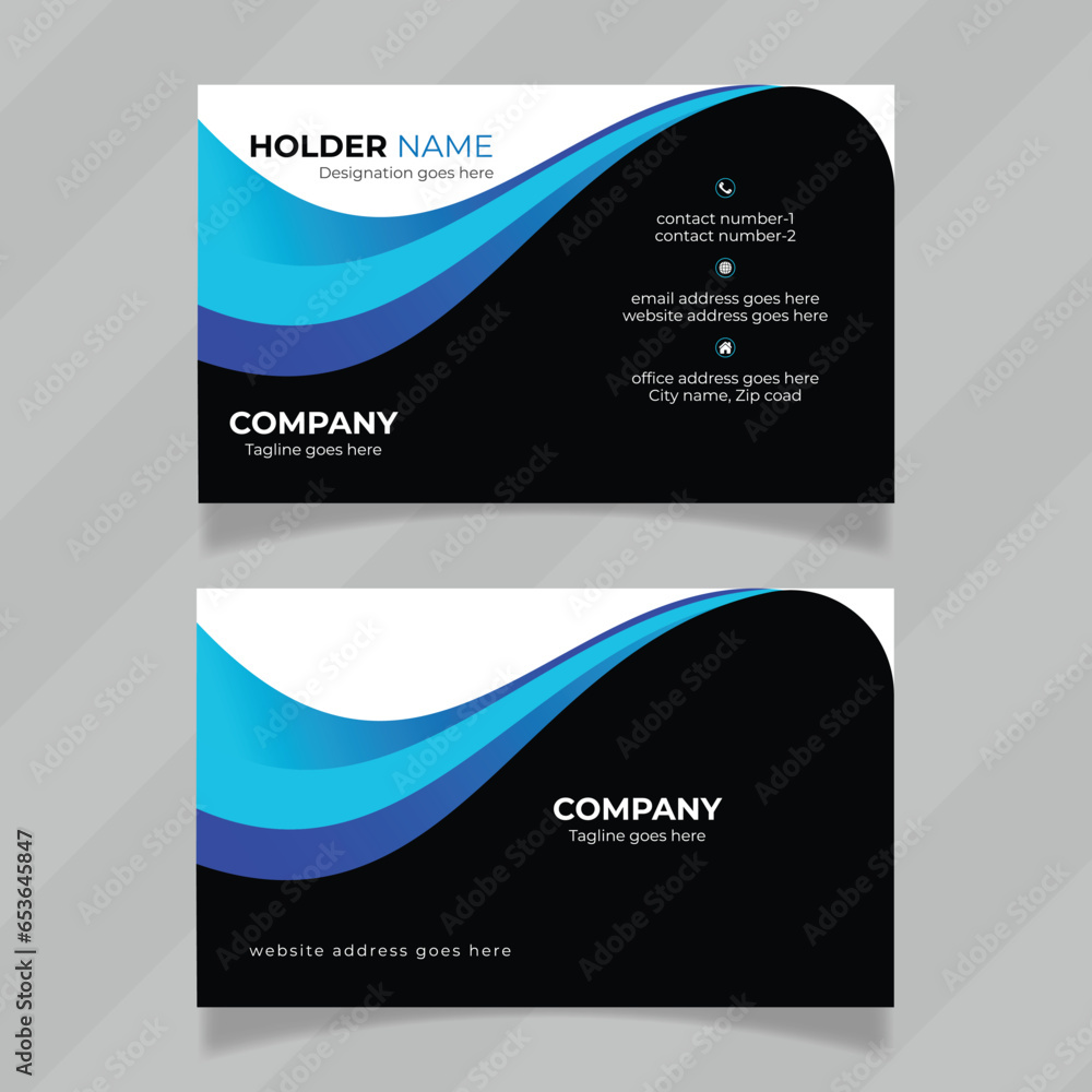 Poster modern or elegant design concept for personal contact information card. stylish and unique design or