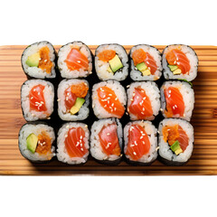 sushi on a plate isolated