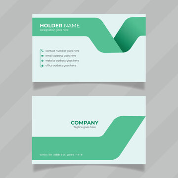 Minimal and vector design presentation for business card. Horizontal and geometrical contact card design. Double sided personal information card design easy to edit. 