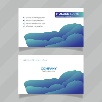 Luxury and editable personal contact information card design presentation. Stylish and creative design concept for name card with organic shape. Vector and design for visiting card horizontal layout. 