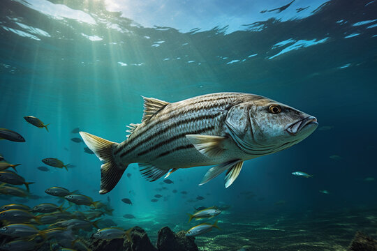 Mbuna fish swimming in the open ocean