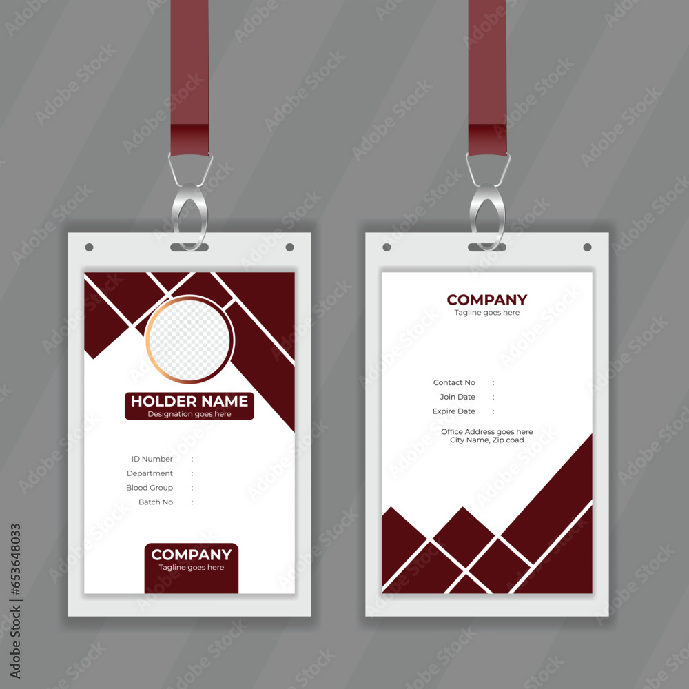 Poster easy to customize office employee information card design. creative and vector design layout for mem