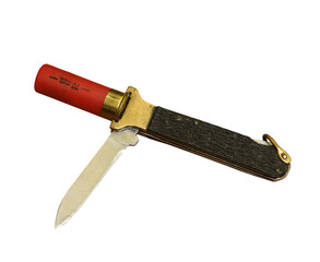hunting knife with shell extractor  on transparent background