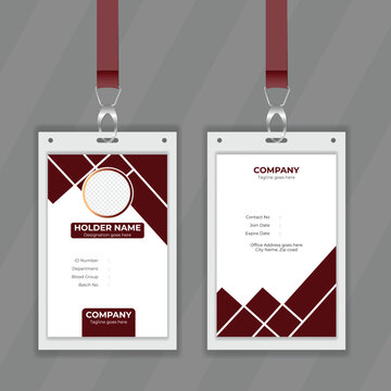 Easy to customize office employee information card design. Creative and vector design layout for membership card. Editable and printable illustrator file for office stuff ID card white whit background