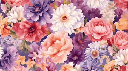 Vibrant and intricate floral pattern wallpaper, adding color and elegance