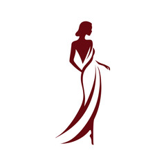silhouette of a woman with a elegant dress