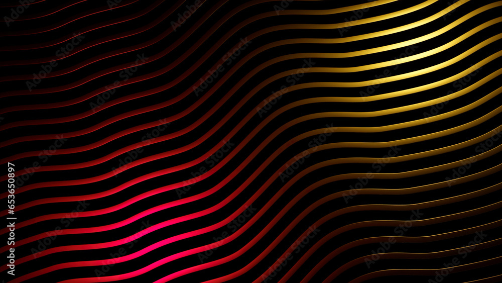 Poster abstract waves red structure flow. design. curving rows of narrow colorful lines.