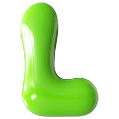 Green Letter L Bubble - 3d Aphabet Font