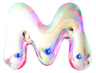 Glass Letter M Bubble - 3d Aphabet Font